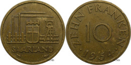 Sarre - Saarland - 10 Franken 1954 - TTB/XF45 - Mon6212 - 10 Francos