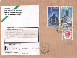 MONACO N° 854/859/772 S/DEVANT De L.REC. DE MONTE CARLO/6.9.71  POUR FRANCE - Covers & Documents