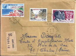 MONACO N° 694/695/693 S/L.REC.DE MONTE CARLO/19.7.66  POUR FRANCE - Lettres & Documents