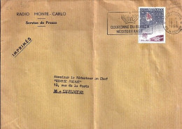 MONACO N° 666 S/L. DE MONTE CARLO/19.1.66  POUR FRANCE - Cartas & Documentos