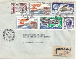 MONACO N° 643x2/644/645/775/545 S/L.REC.DE MONTE CARLO/10.1.66  POUR FRANCE - Cartas & Documentos