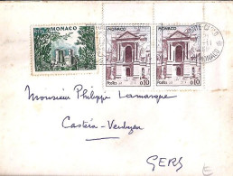 MONACO N° 538/539x2 S/L. DE MONTE CARLO/20.11.60  POUR FRANCE - Brieven En Documenten