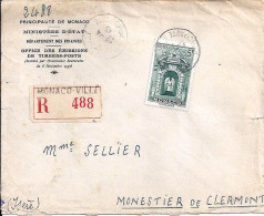 MONACO N° 260 S/L. DE MONACO VILLE/22.4.43  POUR  FRANCAISE - Storia Postale