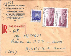 MONACO N° 233/256x2 S/L.REC. DE MONACO/8.5.45  POUR  FRANCE - Briefe U. Dokumente