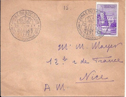 MONACO N° 259 S/L. DE MONTE CARLO/JUBILE DU SOUVERAIN/26.6.47  POUR FRANCE   - Brieven En Documenten