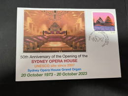6-5-2024 (4 Z 17) Sydney Opera House Celebrate The 50th Anniversary Of It's Opening (20 Oct 2023) Great Musical Organ - Covers & Documents
