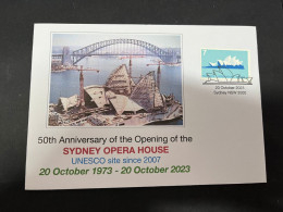 6-5-2024 (4 Z 17) Sydney Opera House Celebrate The 50th Anniversary Of It's Opening (20 October 2023) Old Opera Stamp - Storia Postale