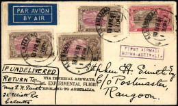 Cover 1931, Luftpostbrief Vom 13.4.1931 Von Allahabad Nach Rangoon, Frankiert Mit Drei Stück 1 A. Und 3 A., Sauber Geste - Autres & Non Classés