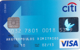 GREECE - Citibank Visa, 07/09, Used - Credit Cards (Exp. Date Min. 10 Years)