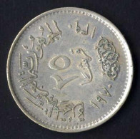 25 Piaster Silber, J1390AH 1970 Nasser, KM 422, Y 134, Vorzüglich - Egypt