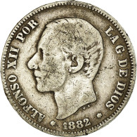 Monnaie, Espagne, Alfonso XII, 2 Pesetas, 1882, Madrid, TB, Argent, KM:678.2 - Primi Conii