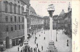 26869 " VICENZA-PIAZZA DEI SIGNORI " ANIMATA-VERA FOTO -CART. POST.  SPED.1905 - Vicenza