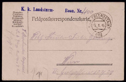 Feldpostkorrespondenzkarte - K.u.k. Feldpostamt 608 Vom 12.X.15 - K.k. Landsturm - Baon. Nr. 400 - Autres & Non Classés