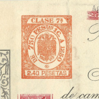 España 1946 LETRA DE CAMBIO — Timbre Fiscal 7ª Clase 2,40 Ptas — Timbrología - Fiscaux