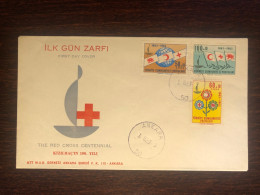 TURKEY FDC COVER 1963 YEAR RED CROSS RED CRESCENT HEALTH MEDICINE STAMPS - FDC