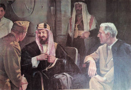 ARABIE SAOUDITE - Le Roi Abdulaziz Et Le Président Américain Roosevelt - Animé - Carte Postale - Saudi-Arabien