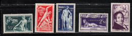 MONACO Scott # 209-13 MH - Sculpture - Unused Stamps