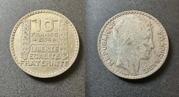 10 Francs Turin 1934 - Argent - Réf, M 10 - 10 Francs