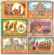 India 2024 Cultural Heritage Of Western Odisha,Elephant,Music,Dance,Festival,Krishna, Set Of 6, Used (**) Inde Indien - Usados