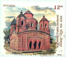 India 2020 Terracotta Temple, Hinduism,Heritage,Shyam Rai Temple,Bishnupur,Used (**) Inde Indien - Used Stamps