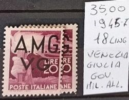 Venezia Giulia 1945, Num. 18, Linguellato - Ongebruikt