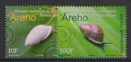 POLYNESIE - 2020 - N°YT. 1236 à 1237 - Escargots - Neuf Luxe ** / MNH / Postfrisch - Neufs