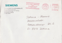 Deutsche Bundespost Brief Mit Freistempel VGO PLZ Oben Dresden 1993 Siemens Energie E11 2814 - Macchine Per Obliterare (EMA)