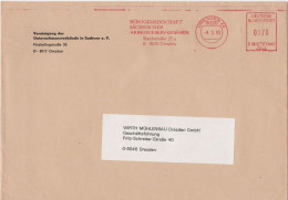 Deutsche Bundespost Brief Mit Freistempel VGO PLZ Oben Dresden 1993 Bürogemeinschaft Sächsischer Arbeitsgeberverbände - Máquinas Franqueo (EMA)