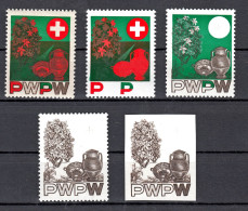 Probedruck Test Stamp Specimen Pureba Staatsdruckerei Warschau 5 Stück PWPW - Proofs & Reprints