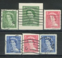 CANADA - 1953, QUEEN ELIZABETH II STAMPS SET OF 6, USED. - Gebraucht