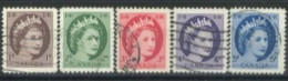 CANADA - 1954, QUEEN ELIZABETH II STAMPS SET OF 5, USED. - Used Stamps