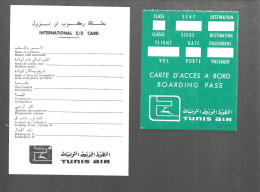 BZ73 - CARTES D'EMBARQUEMENT TUNIS AIR - DEBUT ANNEES 80 - Cartes D'embarquement