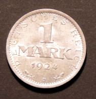 1 Mark 1924 A  Weimarrepubliek (silber) - 1 Mark & 1 Reichsmark