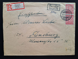 West-Sachsen 1946, Reko-Brief Zwickau Nach Flensburg "Gebühr Bezahlt" Signiert - Brieven En Documenten