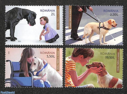 Romania 2021 Dogs 4v, Mint NH, Health - Nature - Disabled Persons - Dogs - Nuevos