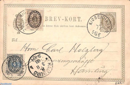 Denmark 1888 Postcard, Uprated To Hamburg, Used Postal Stationary - Lettres & Documents