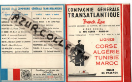 C.GENERALE TRANSATLANTIQUE . FRENCH LINE . CORSE ALGERIE ...MAROC . 1959 - Europe