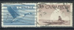CANADA - 1952/53, CANADIAN GOOSE & ESKIMO HUNTER STAMPS SET OF 2, USED. - Gebraucht