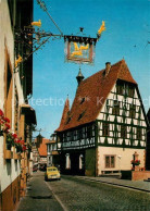 73295242 Michelstadt Gasthof Drei Hasen Mit Altem Wirtshausschild Und Rathaus Mi - Michelstadt