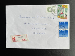 NETHERLANDS 1995 REGISTERED LETTER DRONTEN TO UTRECHT 02-03-1995 NEDERLAND AANGETEKEND - Lettres & Documents