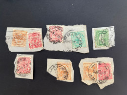 (stamps 7-5-2024) Very Old Australia Stamp - SELECTION Of 9 PERFIN Stamps (perforée On Paper) - Perfins