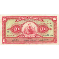 Billet, Pérou, 10 Soles De Oro, 1965, 1965-02-26, KM:88, TB+ - Pérou