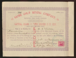 Aktien Shares Gold Australien Goldmine Niobe Gold Mining Company Smithfield 1893 - Altri – Oceania