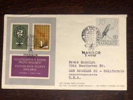 YUGOSLAVIA FDC COVER 1962 YEAR MALARIA HEALTH MEDICINE STAMPS - FDC