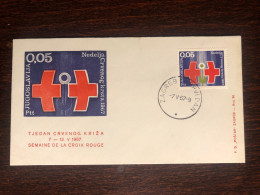 YUGOSLAVIA FDC COVER 1967 YEAR RED CROSS HEALTH MEDICINE STAMPS - FDC