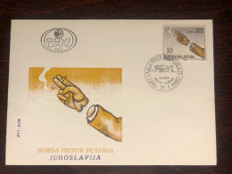 YUGOSLAVIA FDC COVER 1990 YEAR  SMOKING HEALTH MEDICINE STAMPS - FDC
