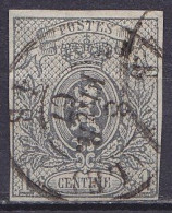 Belgique - N°22 Obl. Margé - 1c Gris Petit Lion Non-dent. 1866-67 - 1866-1867 Petit Lion (Kleiner Löwe)