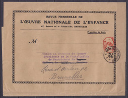 Bande D'imprimé "Revue Mensuelle De L'Œuvre Nationale De L'Enfance" Affr. Mécanique 6c Càd BRUXELLES-BRUSSEL /1? V 1926  - Autres & Non Classés