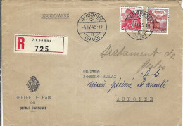 SUISSE 1945: LSC Rec. De Aubonne Pour Aubonne - Briefe U. Dokumente