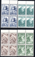 3058. 1952 GRAMMOS-VITSI. HELLAS  A67-A70 MNH BLOCKS OF 4,VERY FINE AND VERY FRESH - Nuevos